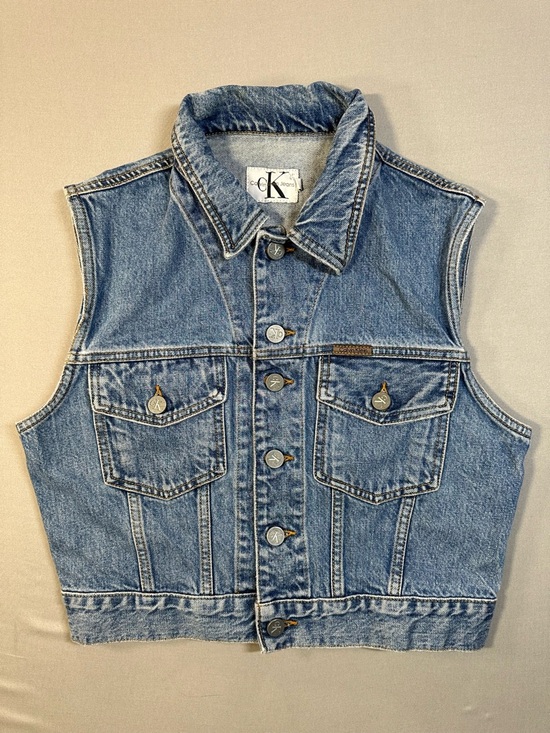 Calvin Klein Jackets & Blazers - VINTAGE 90s CK Calvin Klein Denim Vest - Womens Medium (Fits Small)